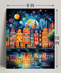 Vibrant Cityscape Reflections Poster