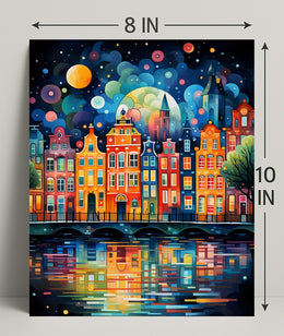 Vibrant Cityscape Reflections Poster