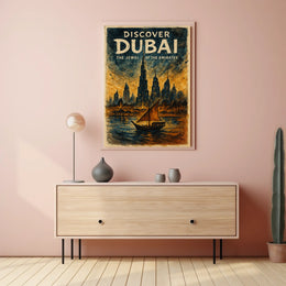 Dubai Skyline Poster Jewel of the Emirates for Home Decor