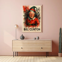 Santa-Inspired Watercolor Portrait: Abstract, Artistic, or Pop Culture Poster