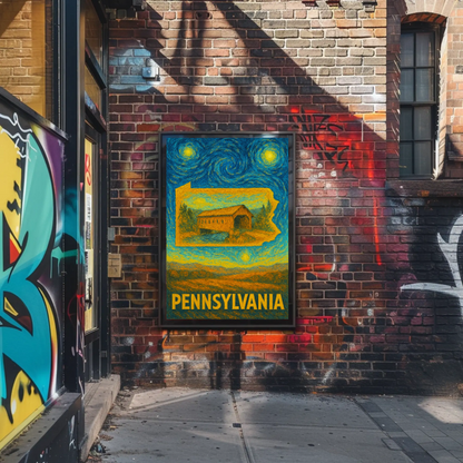 Pennsylvania Starry Night Poster