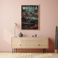 Wasilla Alaska Scenic Travel Print Vintage Landscape Wall Art Decor Timeless Rustic Poster