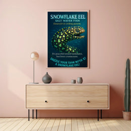Snowflake Eel Poster Marine Art Print For Aquarium