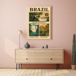 Brazil's Natural Wonders Vintage Travel Poster
