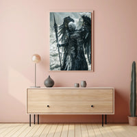 Mystical Warrior: Winged Guardian in Fantasy Poster PosterGoat