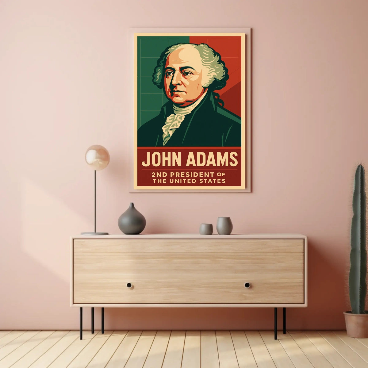 John Adams Second President Patriotism Typography Poster
