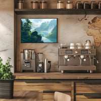Majestic Mountain Adventure Scenic Art Poster