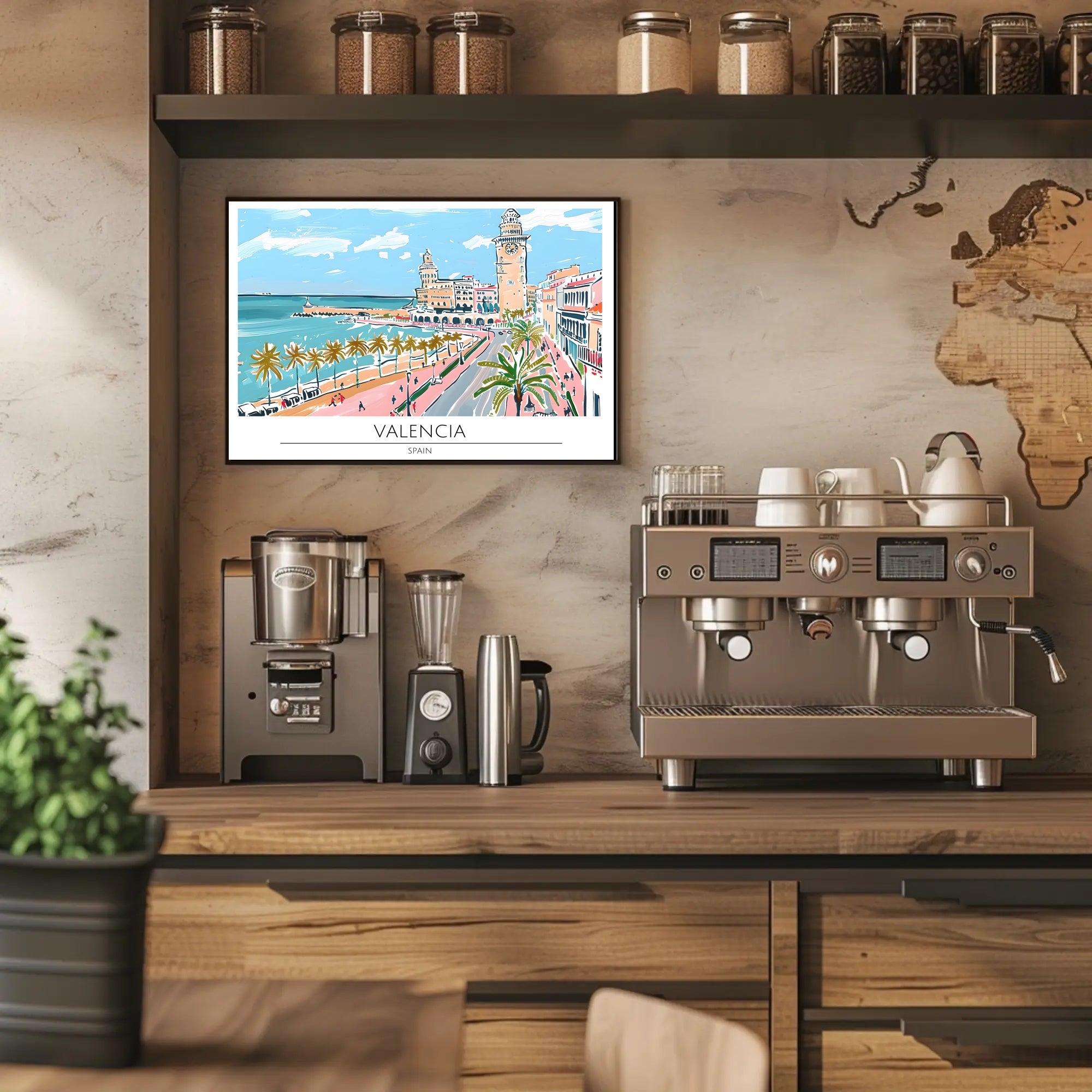 Valencia Coastal View Poster PosterGoat
