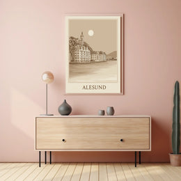 Alesund Scenic Coastal Town Poster