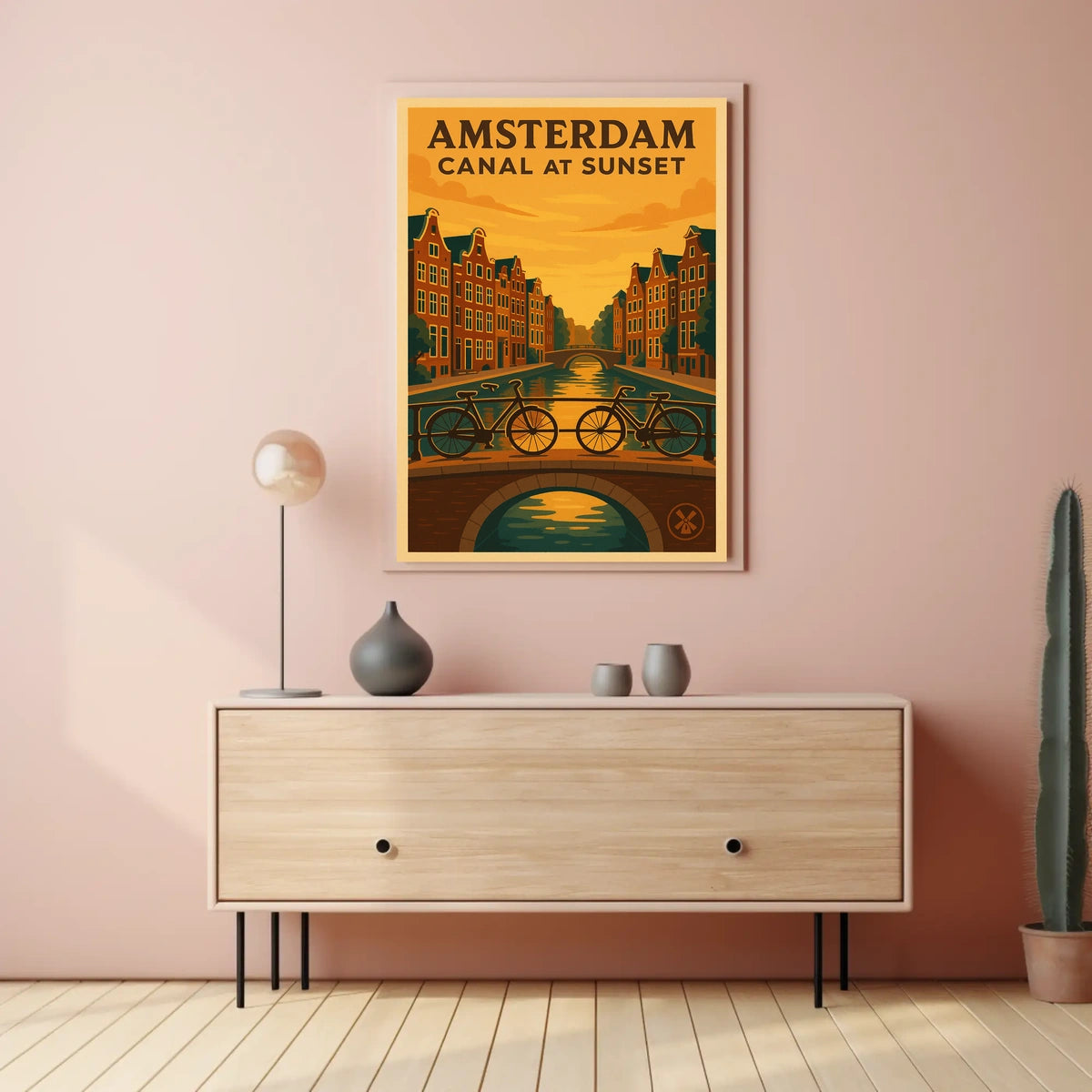 Amsterdam Canal at Sunset Poster