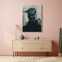 Dark Fantasy Poster: Mysterious Eyes, Abstract Background PosterGoat