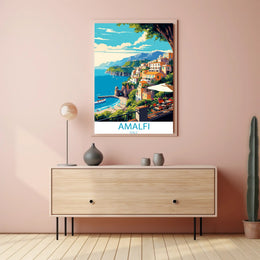 Amalfi Coast Mediterranean Charm Travel Poster