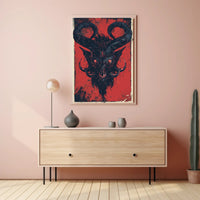Demon Visage Art Print Poster for Home Decor and Wall Aesthetics PosterGoat