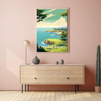 Cypress Point Coastal Golf Travel Poster