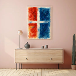 Abstract Red And Blue Composition Poster