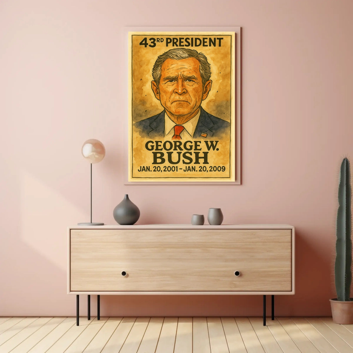 43rd President Leadership Vintage Historical or Presidential Poster