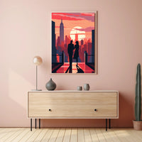 Sunset Silhouettes In The City Poster