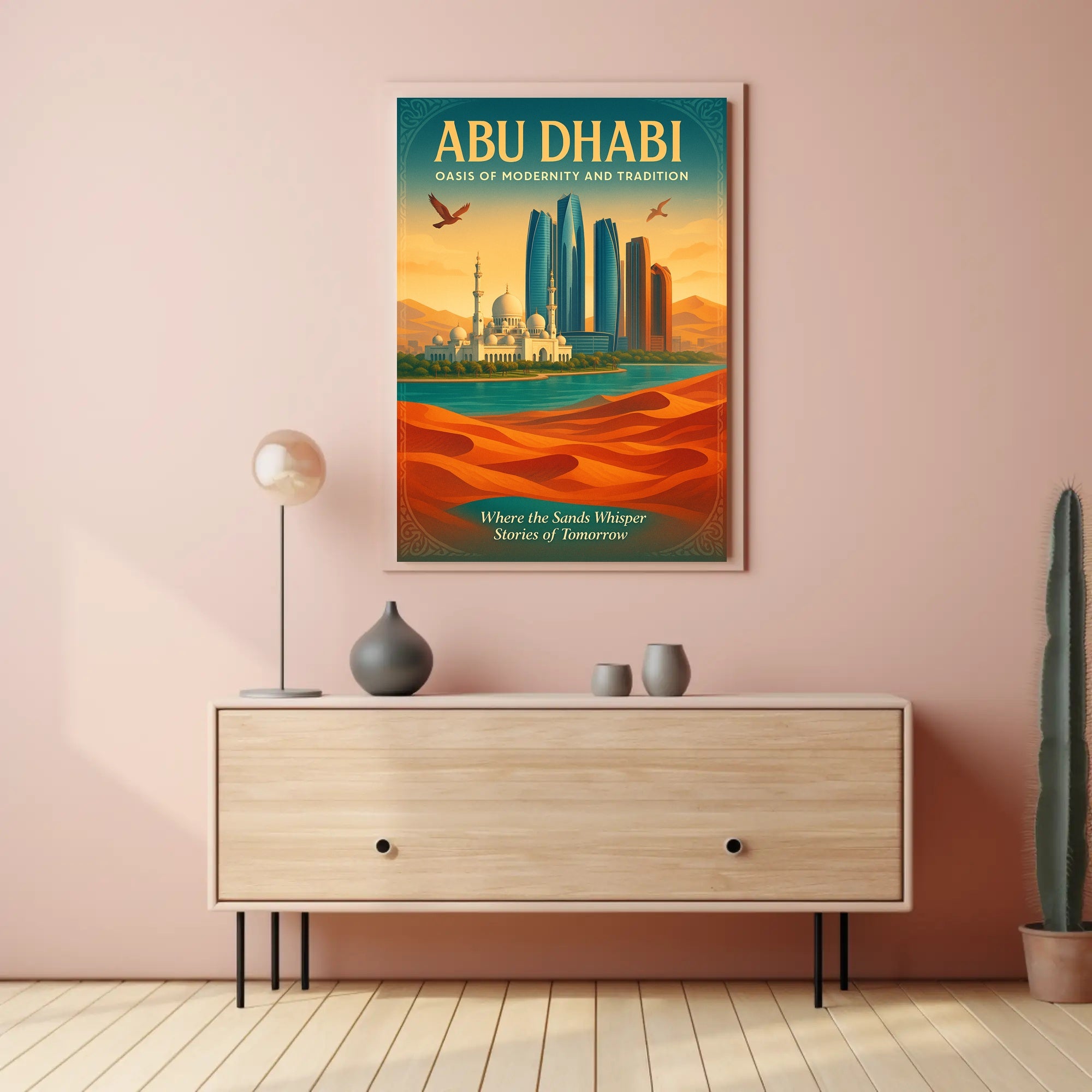 Abu Dhabi Fusion of Tradition and Progress Urban or Cityscape Poster