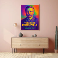 Theodore Roosevelt 26th President of the United States Neon Gradient Overlay Poster