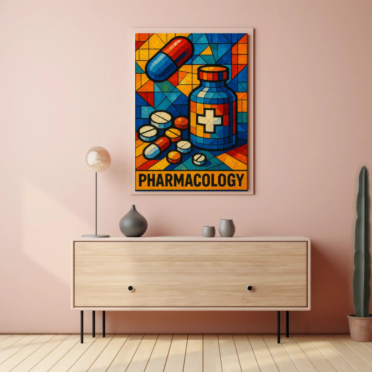 Pharmacology Mosaic Art Poster