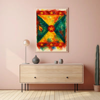 Vibrant Abstract Flag Modern Art Poster