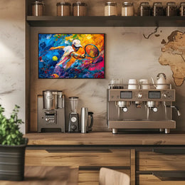 Dynamic Abstract Tennis Player Art Poster