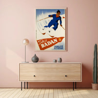 Skis Badan Advertisement Poster PosterGoat