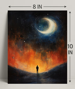 Solitary Reflection Under The Crescent Poster