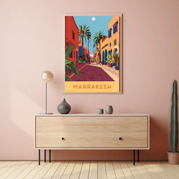 Marrakesh Vintage Vibes Street Scene Travel Poster