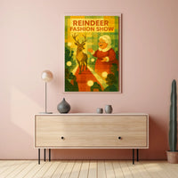 Reindeer Fashion Show Holiday Animal Poster