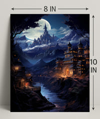 Enchanted Moonlit Castle Poster