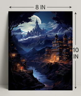 Enchanted Moonlit Castle Poster