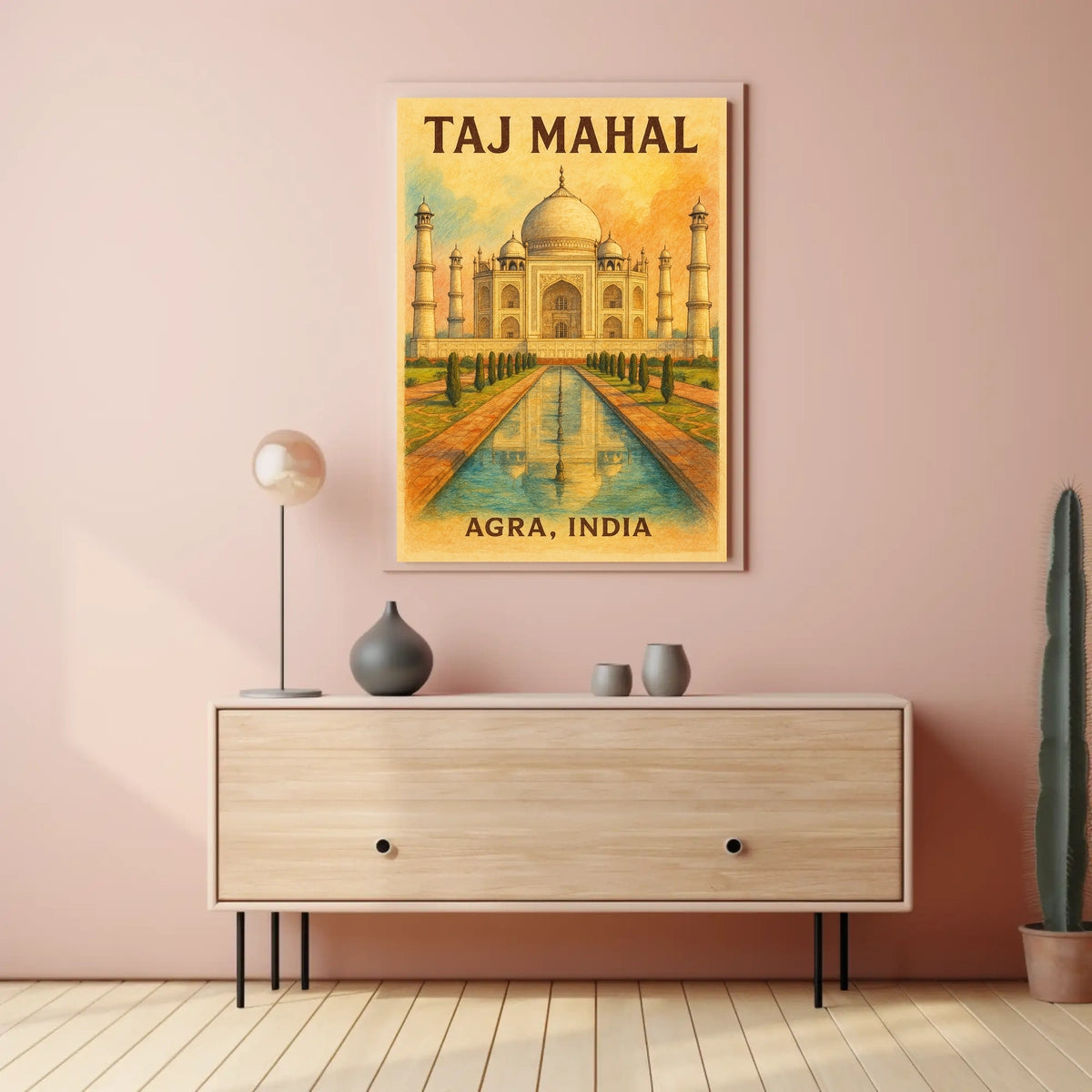 Taj Mahal Travel Photography Poster