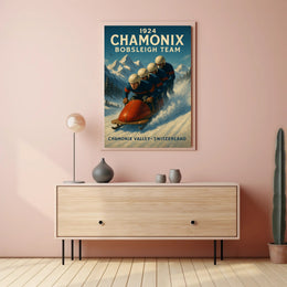 Chamonix Bobsleigh Team 1924 Poster
