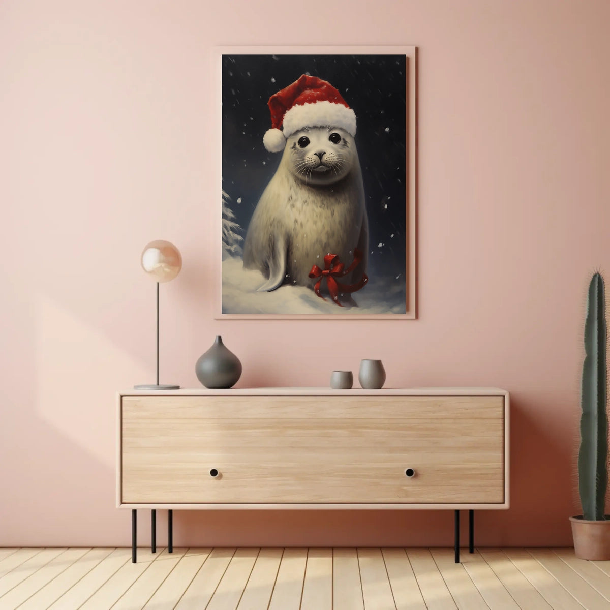 Festive Seal In Winter Wonderland Poster