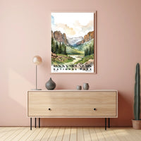 Rocky Mountain Watercolor Wall Art Poster