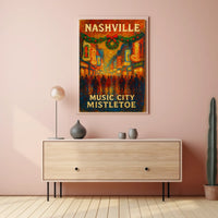 Nashville Music City Mistletoe Poster