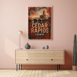 Cedar Rapids Iowa Scenic Vintage Home Poster