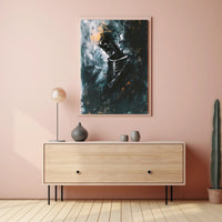 Ethereal Skeleton Abstract Art Poster: Dynamic Design PosterGoat