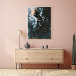 Ethereal Skeleton Abstract Art Poster: Dynamic Design PosterGoat