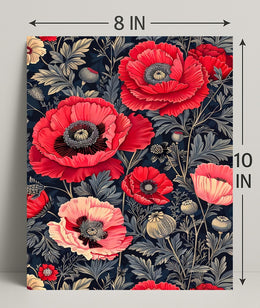 Elegant Red Poppies Artwork, Abstract or Artistic Poster