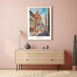 Florence Cathedral Watercolor Poster PosterGoat
