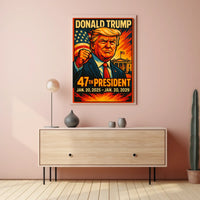 Donald Trump Rising Horizon Patriotic Dawn Sunrise Eagle Imagery Digital Painting Cinematic Poster