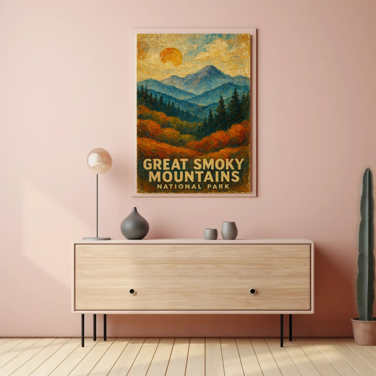 Great Smoky Mountains National Park Scenic Wanderlust Nature Escape Vintage Inspired Wall Art Poster