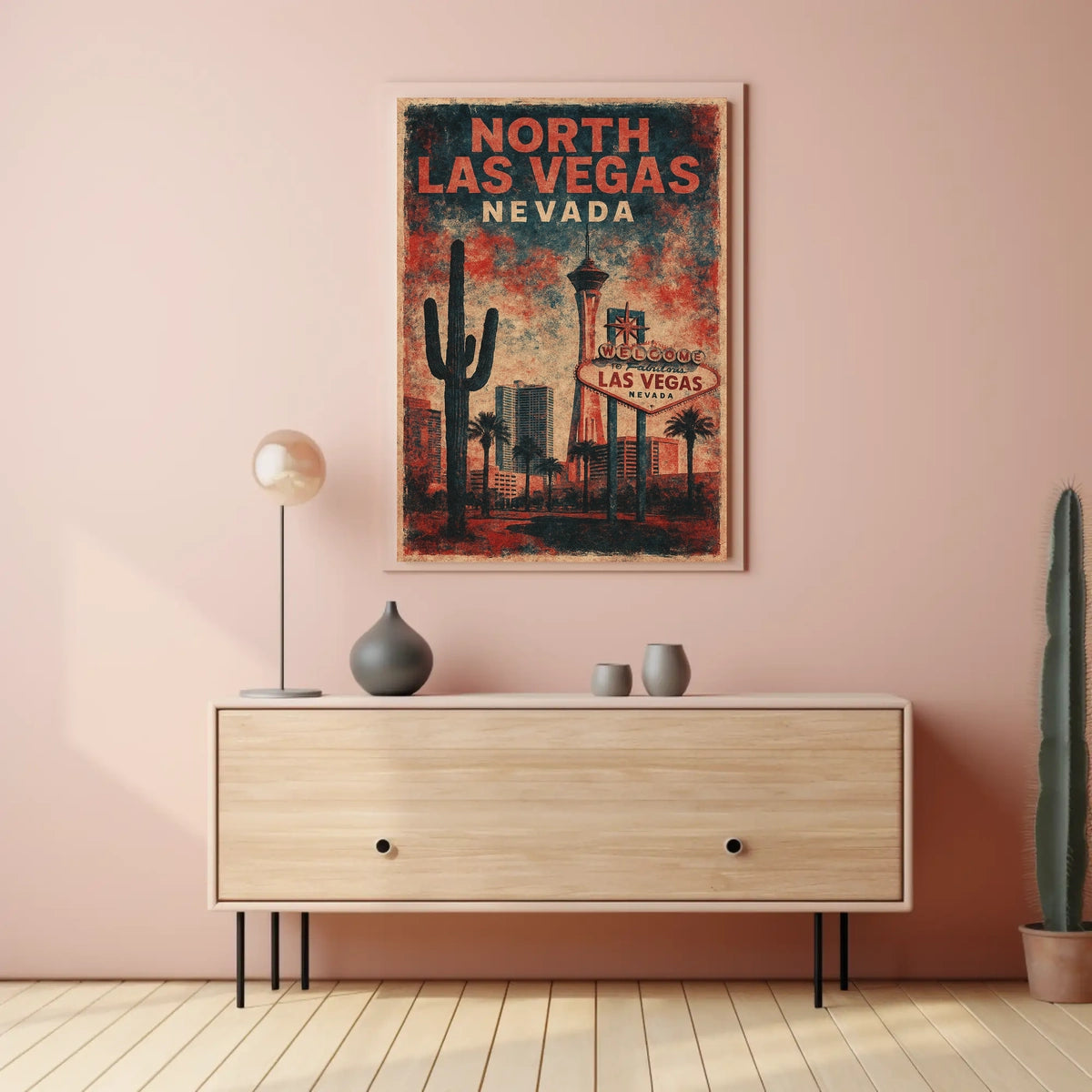 North Las Vegas Vintage Art Deco Poster