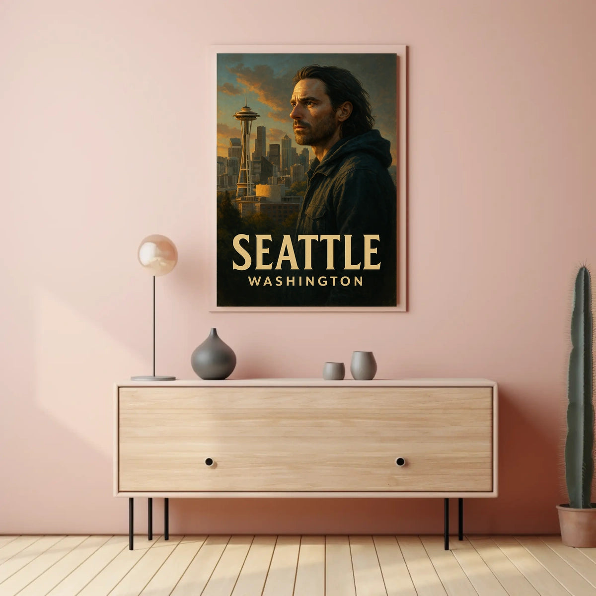 Seattle Skyline Portrait Poster