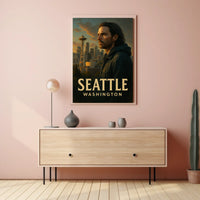 Seattle Skyline Portrait Poster
