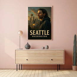 Seattle Skyline Portrait Poster