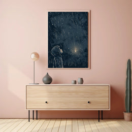 Starlit Dreams: Whimsical Night Sky Fantasy Poster PosterGoat