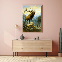 Majestic Elk in the Mountains Poster PosterGoat